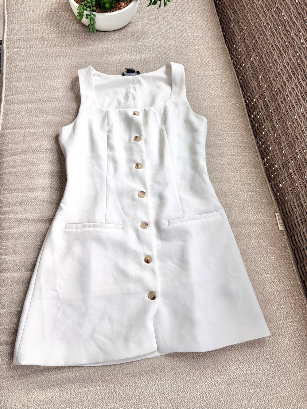 Sincerely Jules White Button-Front Mini Dress